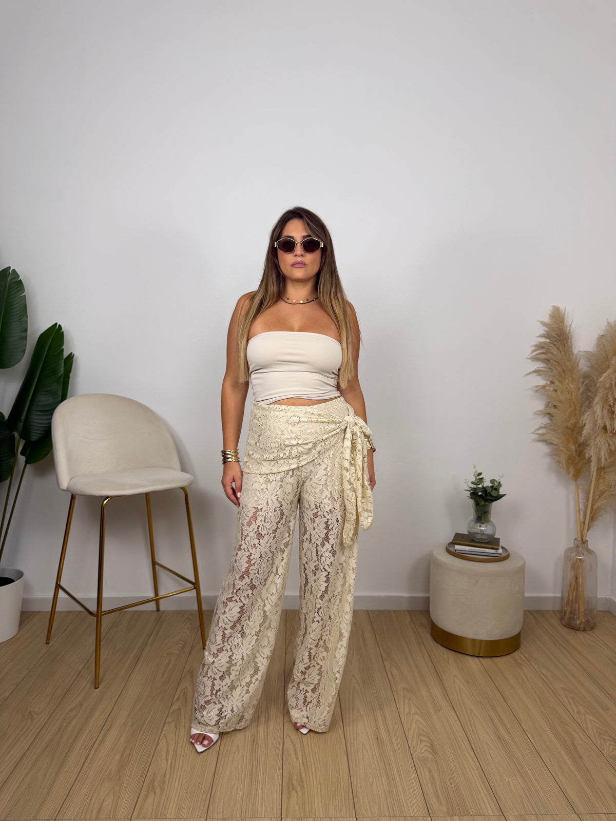 Set top e pantalone pizzo