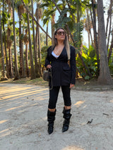 Blazer lungo con spalline