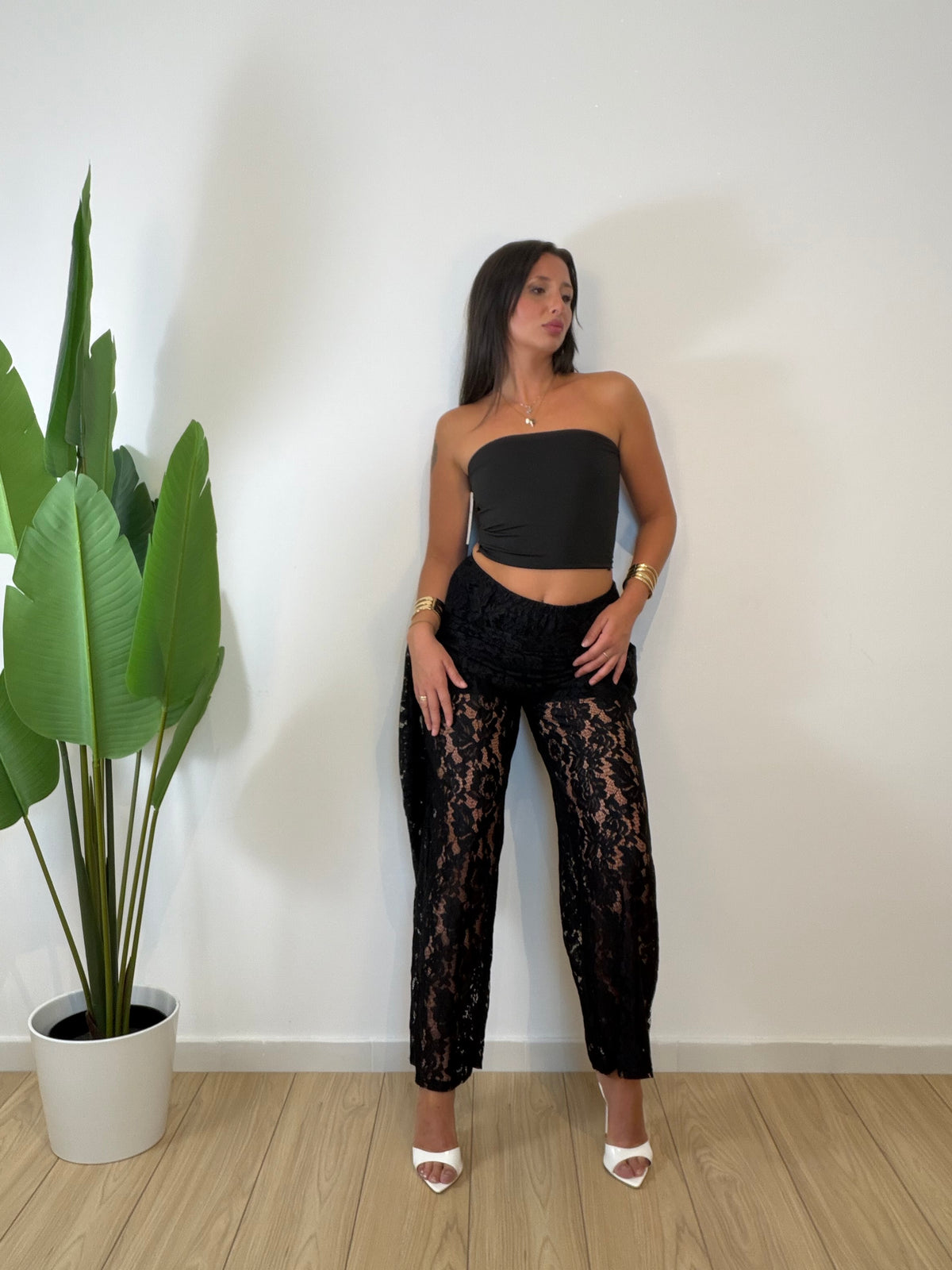 Set top e pantalone pizzo