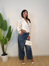 Giacca crop con spalline